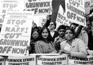 Workers striking during the Grunwick dispute 1976-68 Courtesy TUC Library Collections at London Metropolitan University.